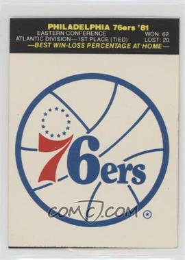 1981-82 Fleer NBA Basketball Team Stickers - [Base] #_PH&^ - Philadelphia 76ers Team